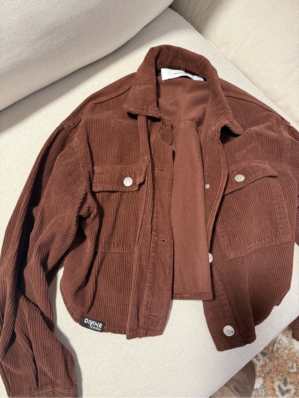 Bershka Chocolate Brown Corduroy Jacket